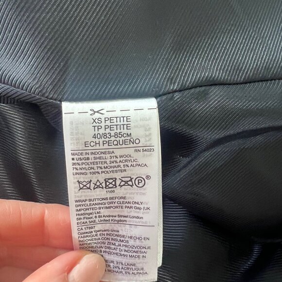 Banana Republic Navy Cape Jacket - Size Petite XS - Picture 7 of 7